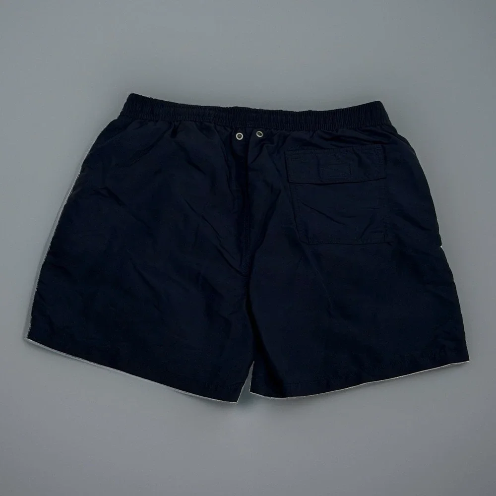Polo Ralph Lauren Men's XL Navy Blue Yellow Pony Lined Swimming Trunks Pockets